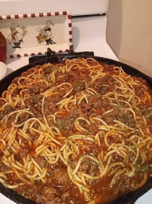 Old School Spaghetti Ground Beef No Sausage