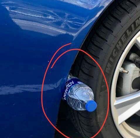 If You See A Plastic Bottle On Your Tire, Pay Close Attention