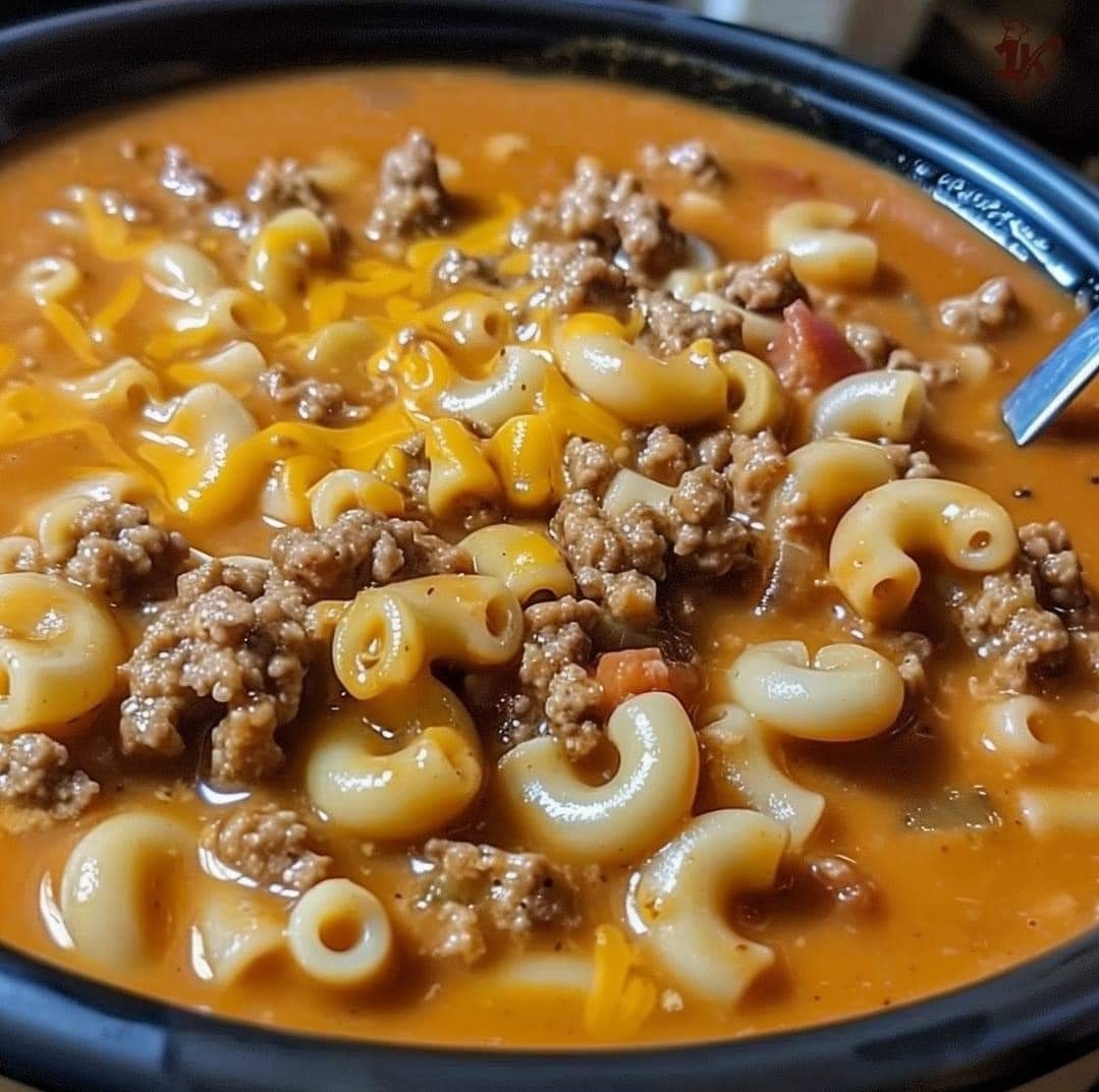 One-Pot Macaroni Cheeseburger Soup