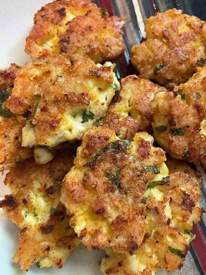 Cheesy Chicken Fritters Recipe