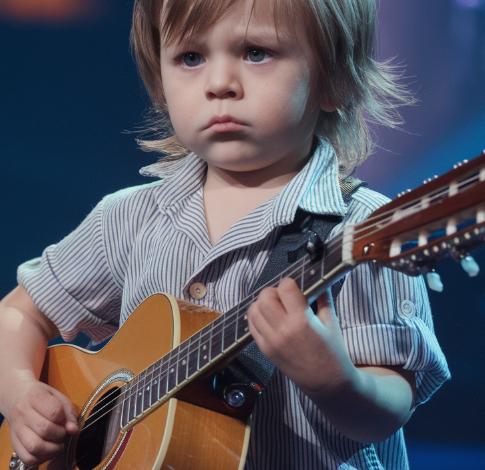 A 4 year old boy stepped onto the stage, looking small and innocent