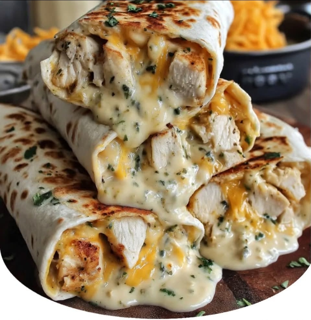 Cheesy Chicken Garlic Wraps Recipe