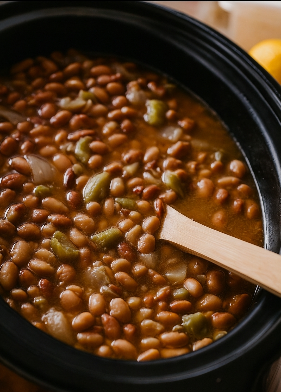 Slow-Cooked Pinto Beans with Bacon and Peppers