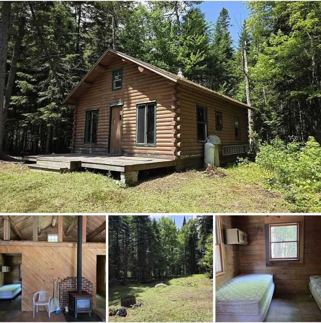 Rustic Off Grid Katahdin Log Camp on 2 Secluded Acres