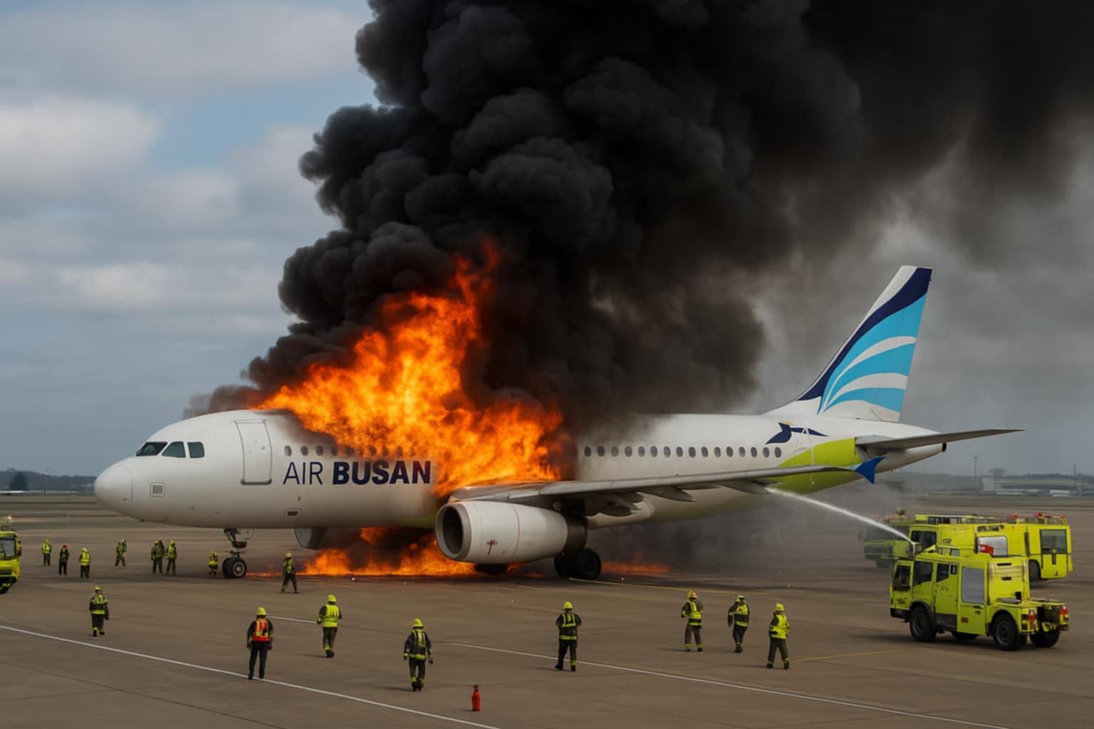 Passenger Plane Bursts Into Flames on Runway