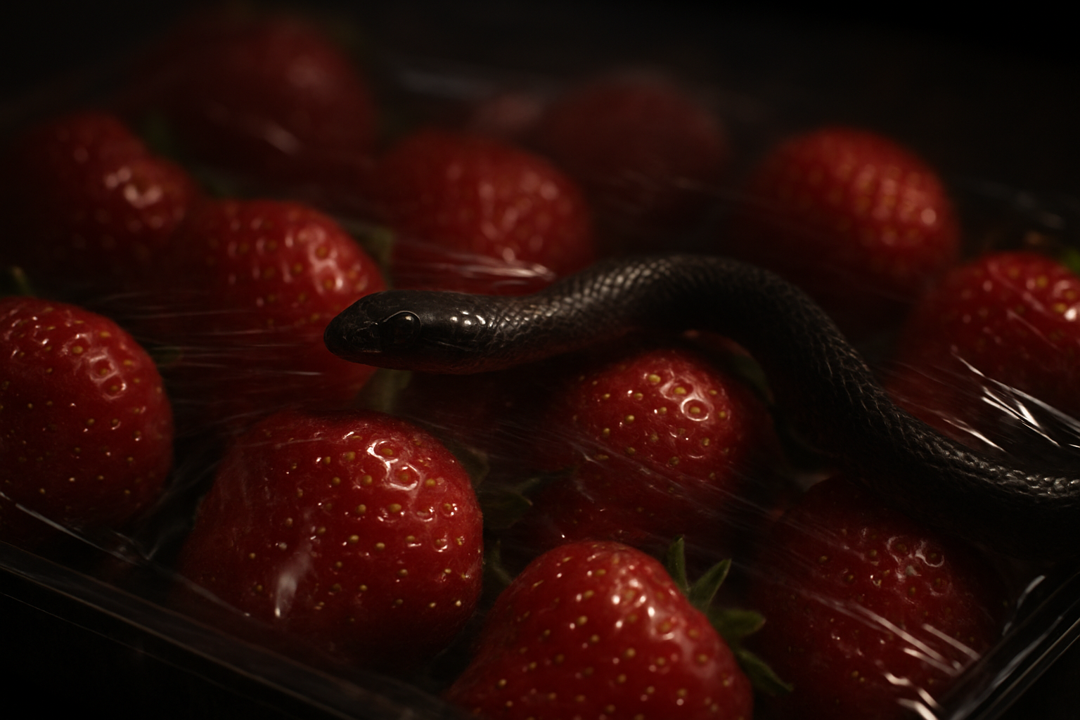 A Sinister Surprise in a Tray of Strawberries: Beauty Meets Danger