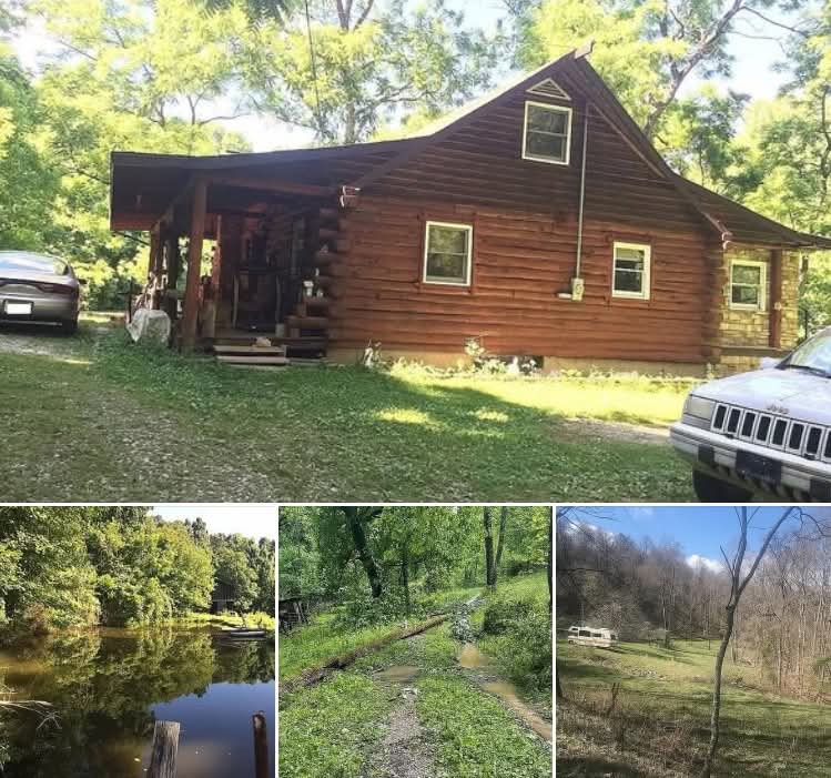 65-Acre Log-Style Home, 3 Bedrooms, 1.5 Bathrooms, and Private Rural Retreat