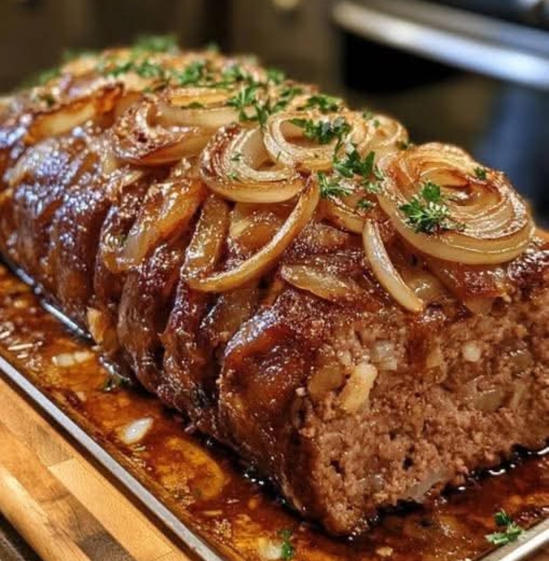 Easy Meatloaf with Onion Gravy