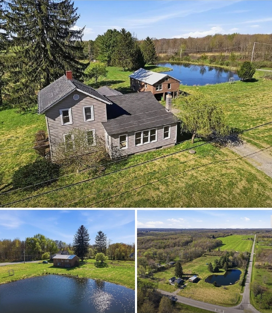 Spacious Farmhouse Fixer-Upper on 9+ Acres with Pond, Detached Garage, and Endless Potential
