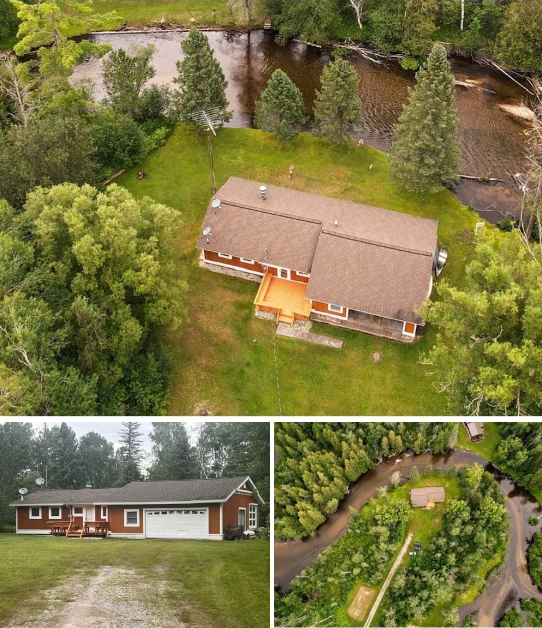 Riverfront Ranch Home with 3 Bedrooms, 2 Bathrooms and a Garage